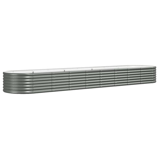Vidaxl plantenbak 368x80x36 cm gegalvaniseerd staal grijs