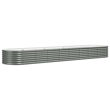 Vidaxl plantenbak 368x80x36 cm gegalvaniseerd staal grijs