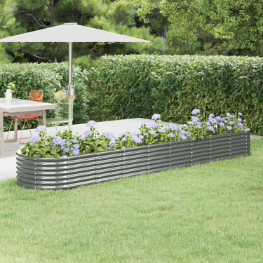 Vidaxl plantenbak 368x80x36 cm gegalvaniseerd staal grijs