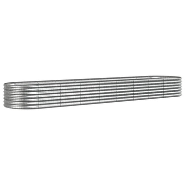 Vidaxl plantenbak 368x80x36 cm gegalvaniseerd staal zilverkleurig