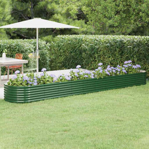 Vidaxl plantenbak 440x80x36 cm gegalvaniseerd staal groen