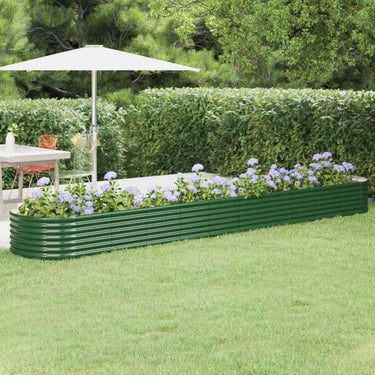 Vidaxl plantenbak 440x80x36 cm gegalvaniseerd staal groen
