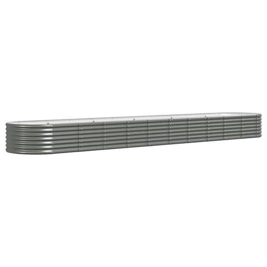 Vidaxl plantenbak 440x80x36 cm gegalvaniseerd staal grijs