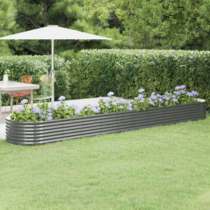 Vidaxl plantenbak 440x80x36 cm gegalvaniseerd staal grijs