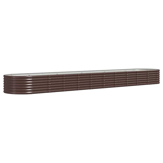 Vidaxl plantenbak 440x80x36 cm gegalvaniseerd staal bruin