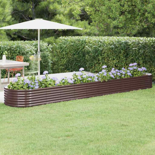 Vidaxl plantenbak 440x80x36 cm gegalvaniseerd staal bruin