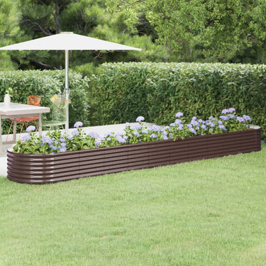 Vidaxl plantenbak 440x80x36 cm gegalvaniseerd staal bruin