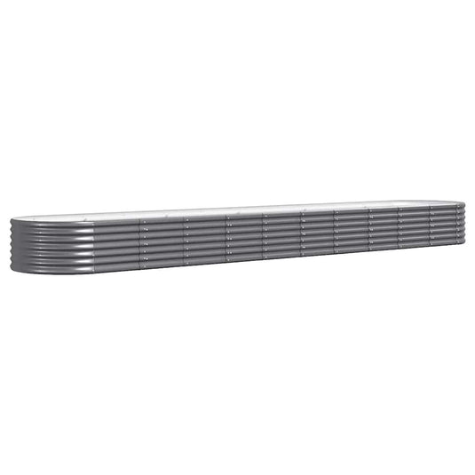 Vidaxl plantenbak 440x80x36 cm gegalvaniseerd staal antracietkleurig