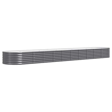 Vidaxl plantenbak 440x80x36 cm gegalvaniseerd staal antracietkleurig