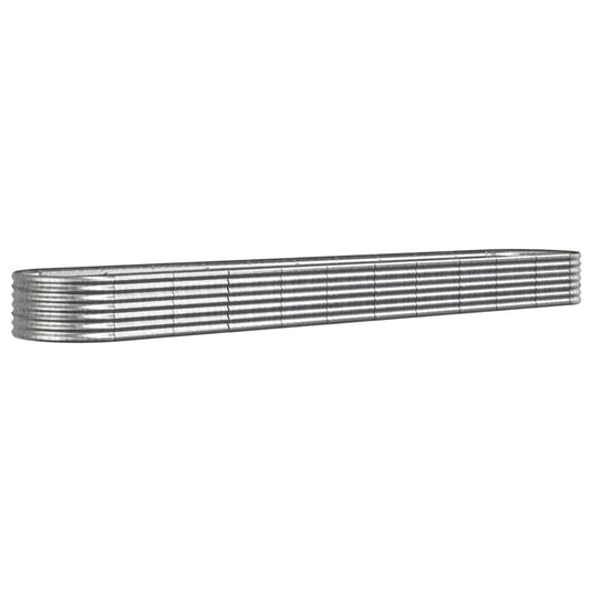 Vidaxl plantenbak 440x80x36 cm gegalvaniseerd staal zilverkleurig