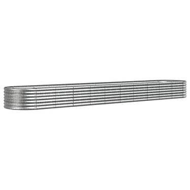 Vidaxl plantenbak 440x80x36 cm gegalvaniseerd staal zilverkleurig