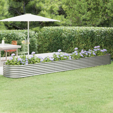 Vidaxl plantenbak 440x80x36 cm gegalvaniseerd staal zilverkleurig