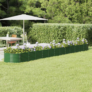 Vidaxl plantenbak 512x80x36 cm gegalvaniseerd staal groen