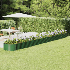 Vidaxl plantenbak 620x80x36 cm gegalvaniseerd staal groen