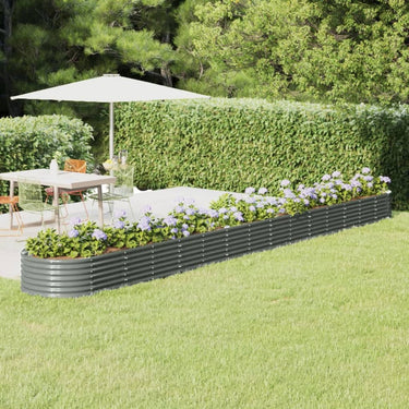 Vidaxl plantenbak 620x80x36 cm gegalvaniseerd staal grijs