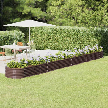 Vidaxl plantenbak 620x80x36 cm gegalvaniseerd staal bruin