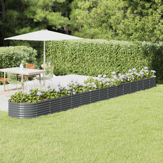 Vidaxl plantenbak 620x80x36 cm gegalvaniseerd staal antracietkleurig