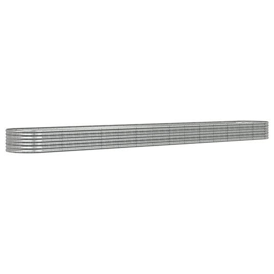 Vidaxl plantenbak 620x80x36 cm gegalvaniseerd staal zilverkleurig