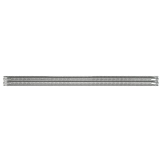 Vidaxl plantenbak 620x80x36 cm gegalvaniseerd staal zilverkleurig