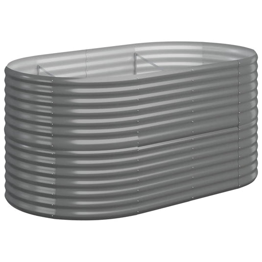 Vidaxl plantenbak 152x80x68 cm gegalvaniseerd staal grijs