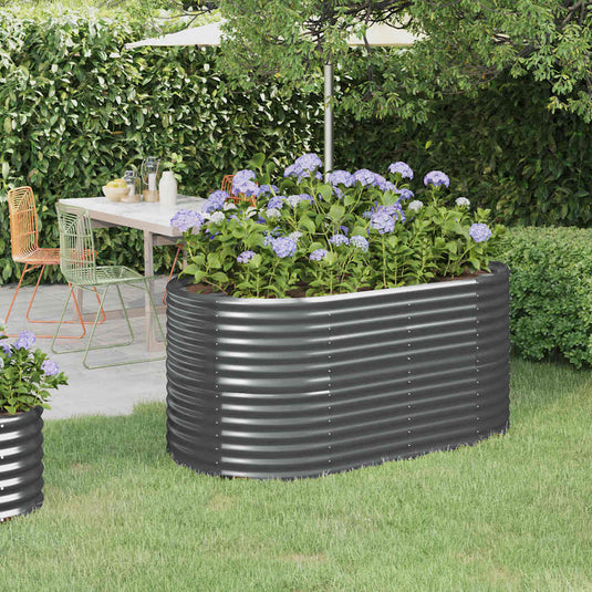 Vidaxl plantenbak 152x80x68 cm gegalvaniseerd staal antracietkleurig
