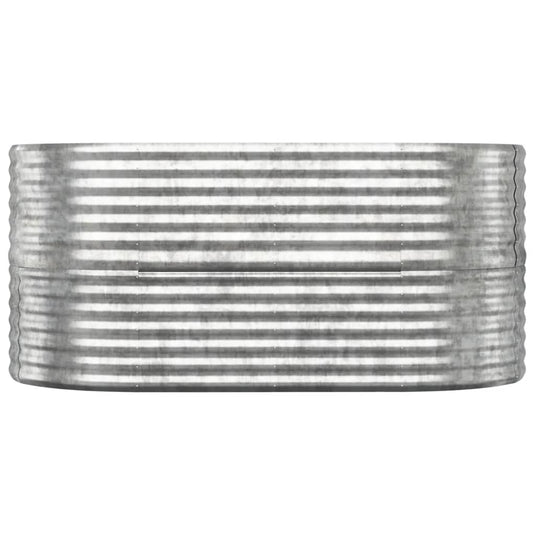 Vidaxl plantenbak 152x80x68 cm gepoedercoat staal zilverkleurig