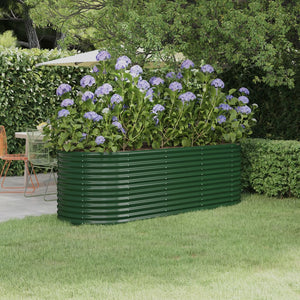 Vidaxl plantenbak 224x80x68 cm gegalvaniseerd staal groen