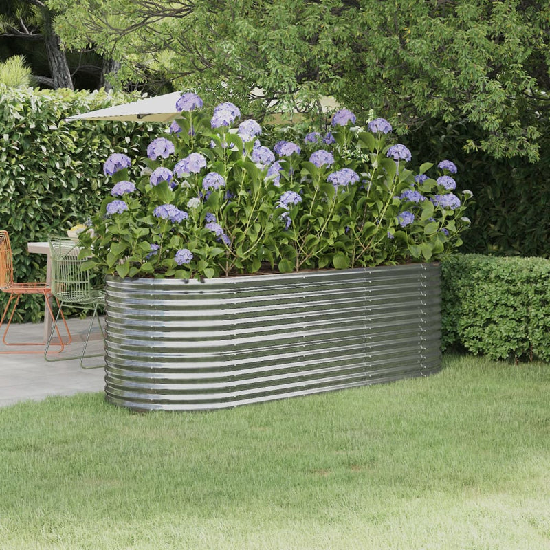 Load image into Gallery viewer, Vidaxl plantenbak 224x80x68 cm gegalvaniseerd staal zilverkleurig
