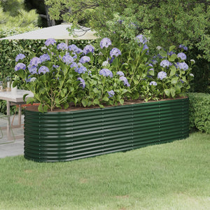 Vidaxl plantenbak 296x80x68 cm gegalvaniseerd staal groen