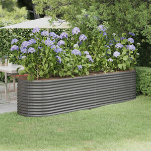 Vidaxl plantenbak 296x80x68 cm gegalvaniseerd staal grijs