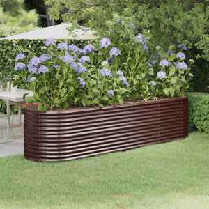 Vidaxl plantenbak 296x80x68 cm gegalvaniseerd staal bruin