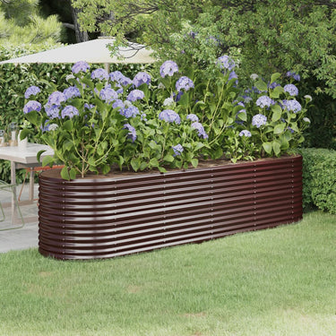 Vidaxl plantenbak 296x80x68 cm gegalvaniseerd staal bruin