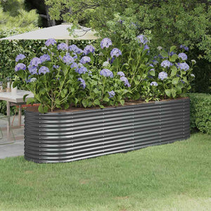 Vidaxl plantenbak 296x80x68 cm gegalvaniseerd staal antracietkleurig