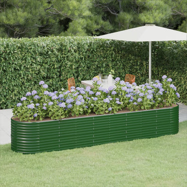 Vidaxl plantenbak 368x80x68 cm gegalvaniseerd staal groen