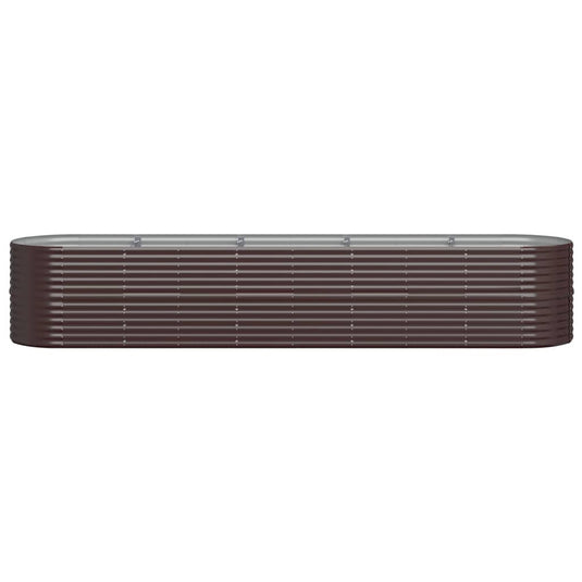 Vidaxl plantenbak 368x80x68 cm gegalvaniseerd staal bruin