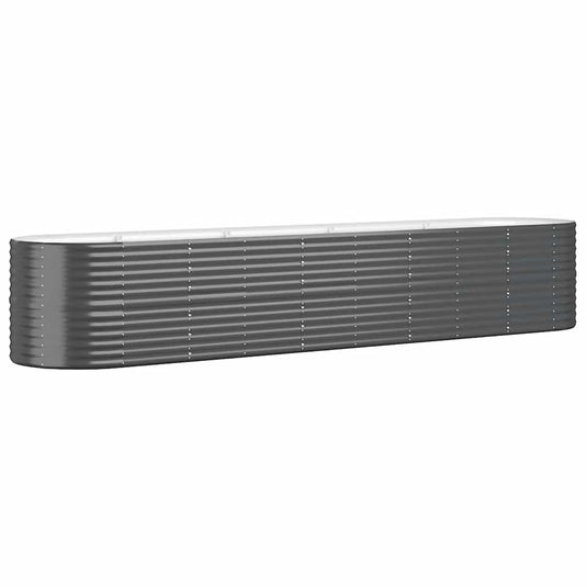 Vidaxl plantenbak 368x80x68 cm gegalvaniseerd staal antracietkleurig