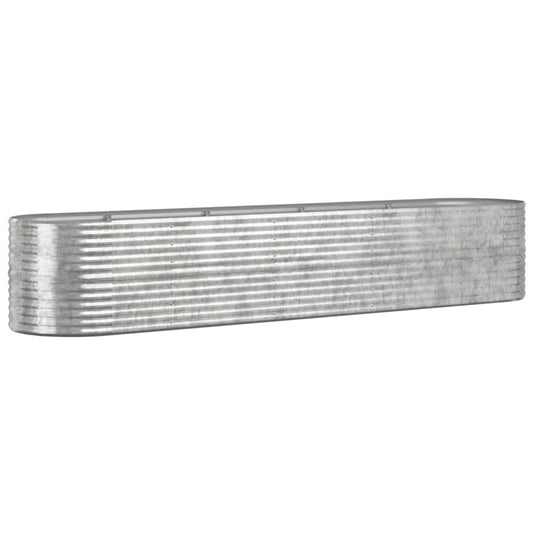 Vidaxl plantenbak 368x80x68 cm gegalvaniseerd staal zilverkleurig