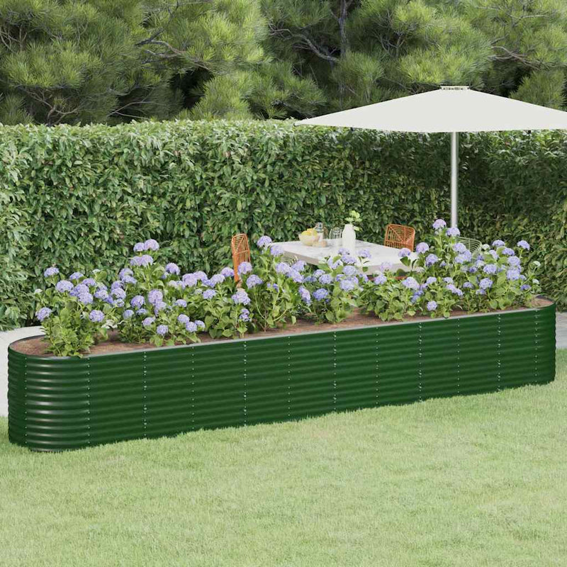 ギャラリービューアに画像をロードする, Vidaxl plantenbak 440x80x68 cm gegalvaniseerd staal groen
