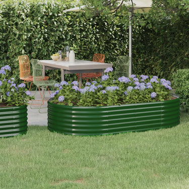 Vidaxl plantenbak 175x100x36 cm gepoedercoat staal groen