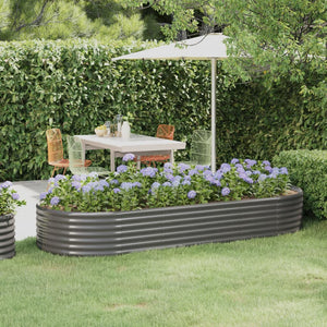 Vidaxl plantenbak 249x100x36 cm gegalvaniseerd staal grijs
