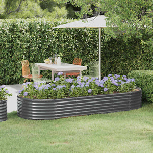 Vidaxl plantenbak 249x100x36 cm gegalvaniseerd staal antracietkleurig