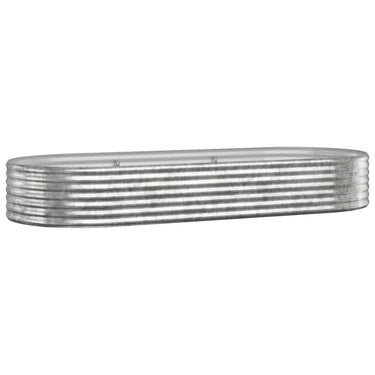 Vidaxl plantenbak 249x100x36 cm gegalvaniseerd staal zilverkleurig