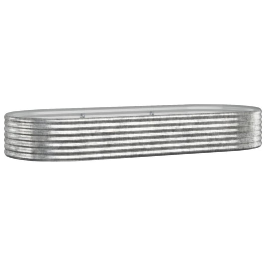 Vidaxl plantenbak 249x100x36 cm gegalvaniseerd staal zilverkleurig