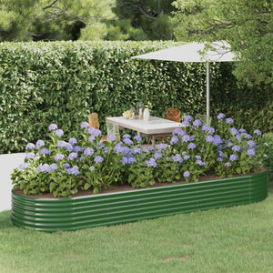 Vidaxl plantenbak 322x100x36 cm gegalvaniseerd staal groen