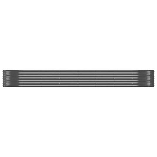 Vidaxl plantenbak 322x100x36 cm gegalvaniseerd staal antracietkleurig