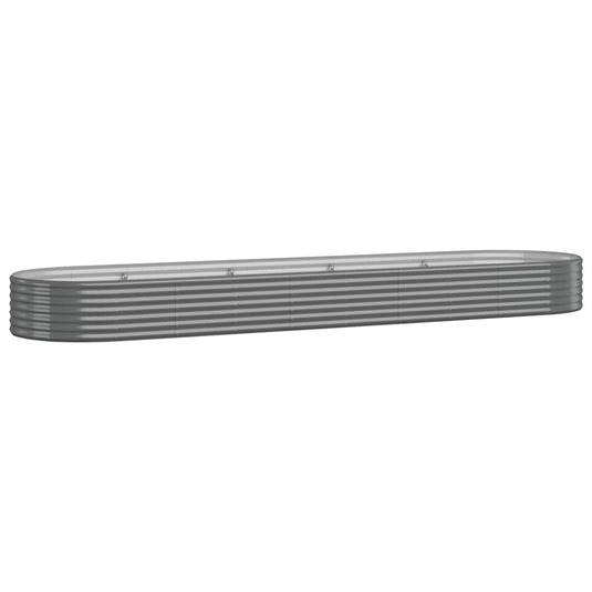 Vidaxl plantenbak 396x100x36 cm gegalvaniseerd staal grijs