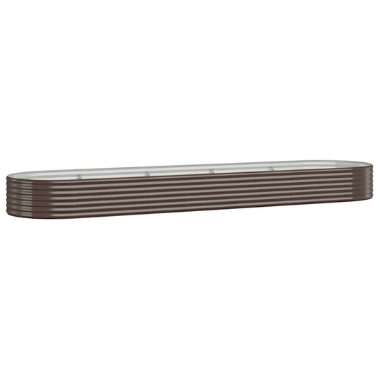 Vidaxl plantenbak 396x100x36 cm gegalvaniseerd staal bruin