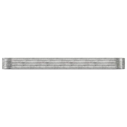 Vidaxl plantenbak 396x100x36 cm gepoedercoat staal zilverkleurig