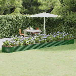 Vidaxl plantenbak 544x100x36 cm gegalvaniseerd staal groen