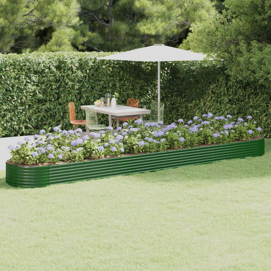 Vidaxl plantenbak 544x100x36 cm gegalvaniseerd staal groen